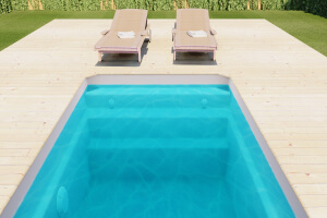 piscine polyester grise